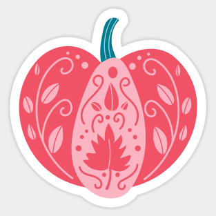 Pink Decorative Pumpkin Sticker